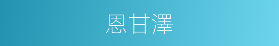 恩甘澤的同義詞