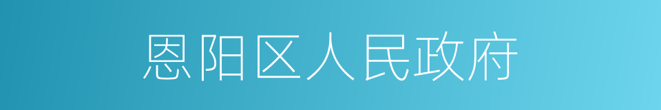 恩阳区人民政府的同义词