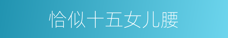 恰似十五女儿腰的同义词