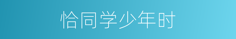 恰同学少年时的同义词