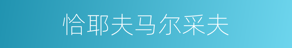 恰耶夫马尔采夫的同义词