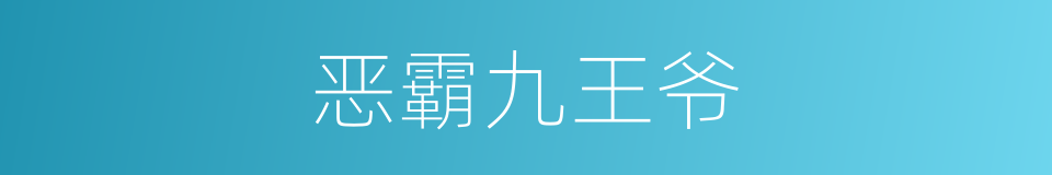 恶霸九王爷的同义词