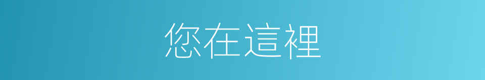 您在這裡的同義詞