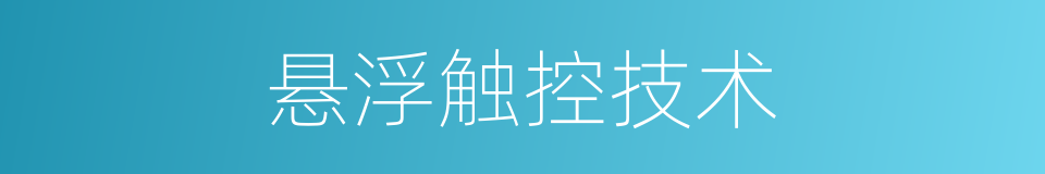 悬浮触控技术的同义词