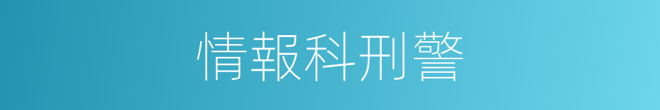 情報科刑警的同義詞