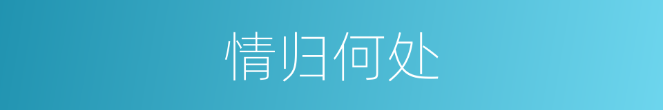 情归何处的意思
