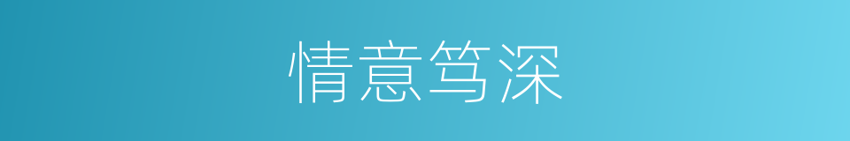 情意笃深的同义词