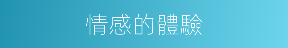 情感的體驗的同義詞