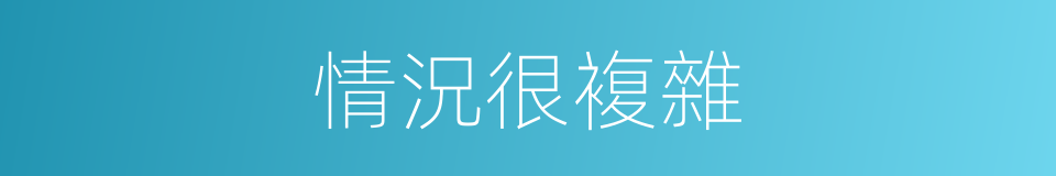 情況很複雜的同義詞
