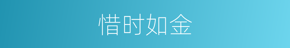惜时如金的意思