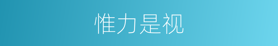 惟力是视的意思