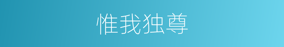 惟我独尊的意思