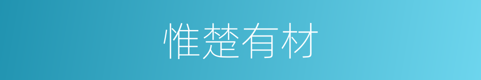 惟楚有材的意思