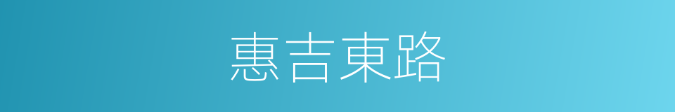 惠吉東路的同義詞