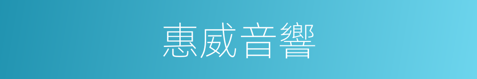 惠威音響的同義詞