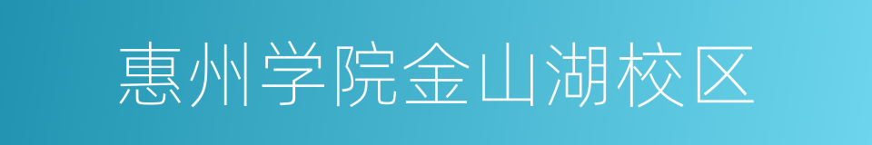 惠州学院金山湖校区的同义词