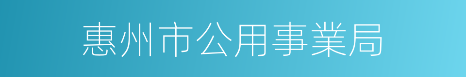 惠州市公用事業局的同義詞