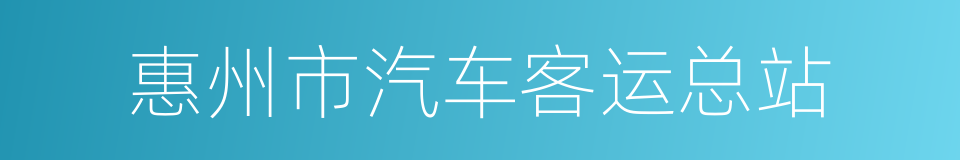 惠州市汽车客运总站的同义词