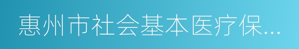 惠州市社会基本医疗保险办法的同义词