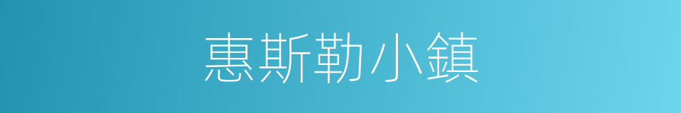 惠斯勒小鎮的同義詞