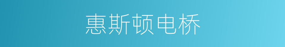 惠斯顿电桥的同义词