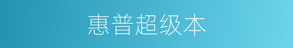 惠普超级本的同义词