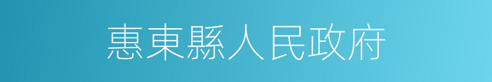 惠東縣人民政府的同義詞