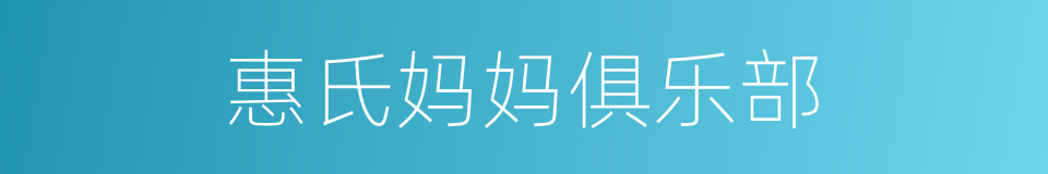 惠氏妈妈俱乐部的同义词