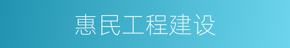 惠民工程建设的同义词