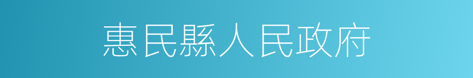 惠民縣人民政府的同義詞