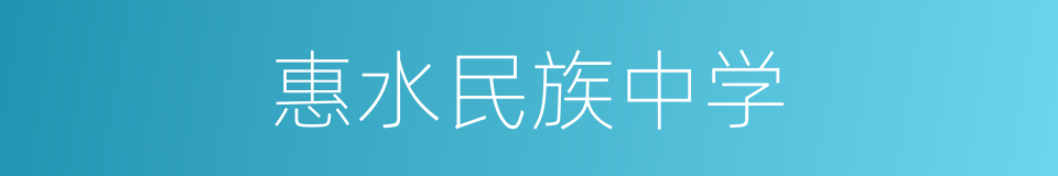 惠水民族中学的同义词