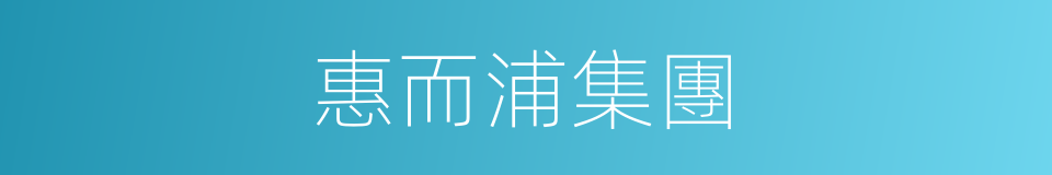 惠而浦集團的同義詞