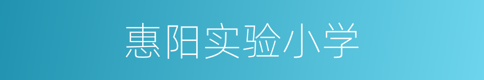 惠阳实验小学的同义词
