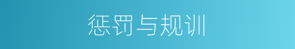 惩罚与规训的同义词