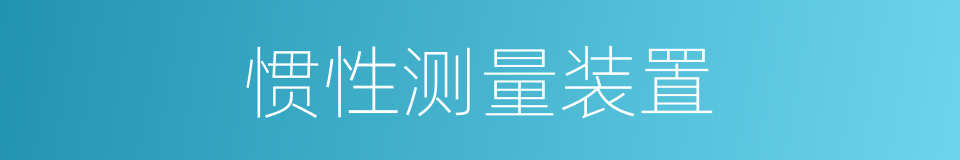 惯性测量装置的同义词