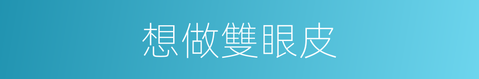 想做雙眼皮的同義詞