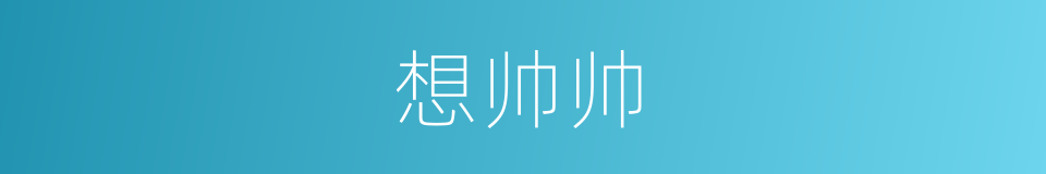 想帅帅的同义词