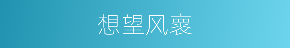 想望风褱的意思