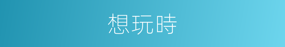 想玩時的同義詞