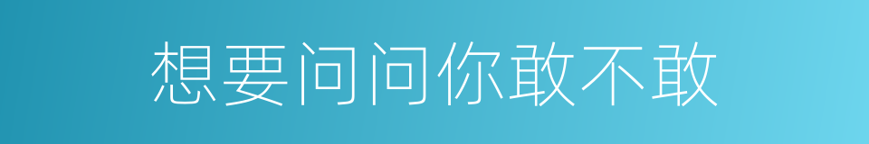 想要问问你敢不敢的同义词