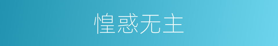 惶惑无主的同义词
