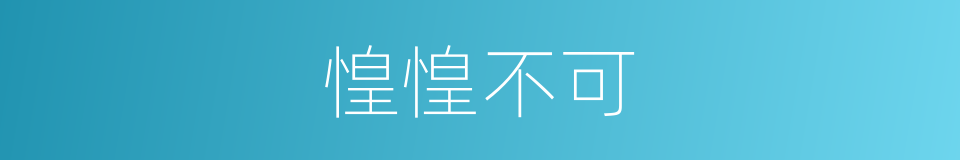 惶惶不可的同义词