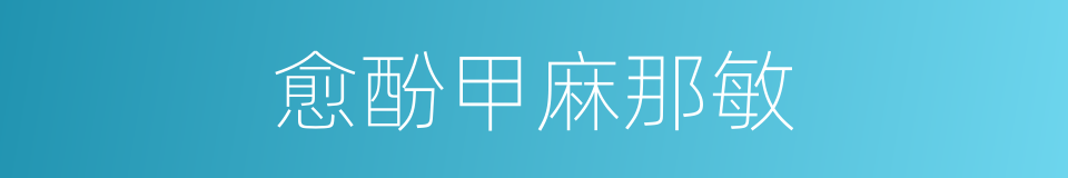 愈酚甲麻那敏的同义词