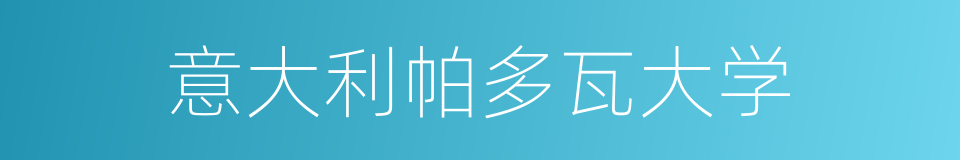 意大利帕多瓦大学的同义词