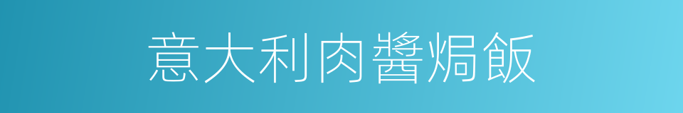 意大利肉醬焗飯的同義詞