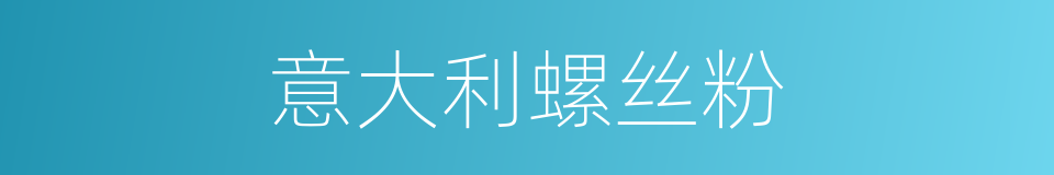 意大利螺丝粉的同义词