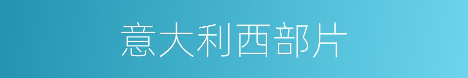 意大利西部片的同义词