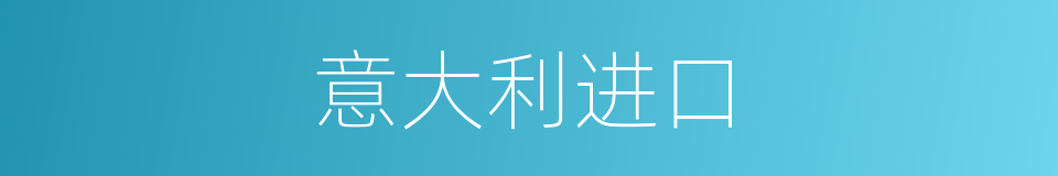意大利进口的同义词