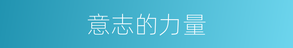 意志的力量的同义词