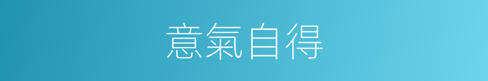 意氣自得的意思